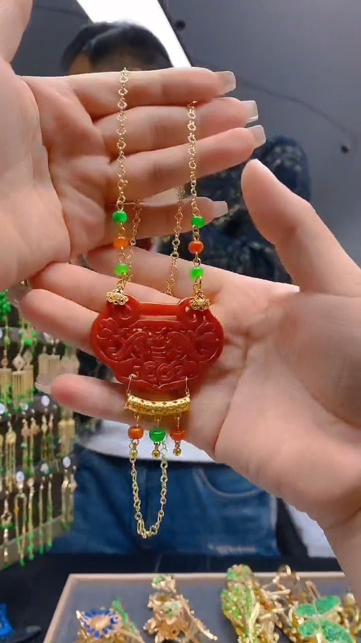 【闪购商品】翡翠耳饰合金243翡翠锁骨链