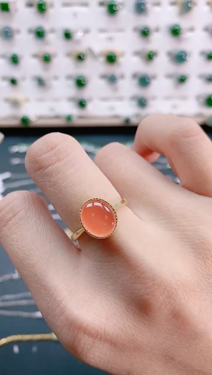 【闪购商品】南红玛瑙戒指银S925镶嵌天然南红
