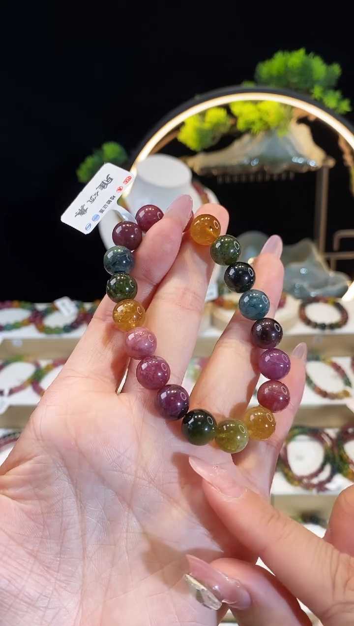 【闪购商品】碧玺手串未镶嵌 G2415素圈颜色微差