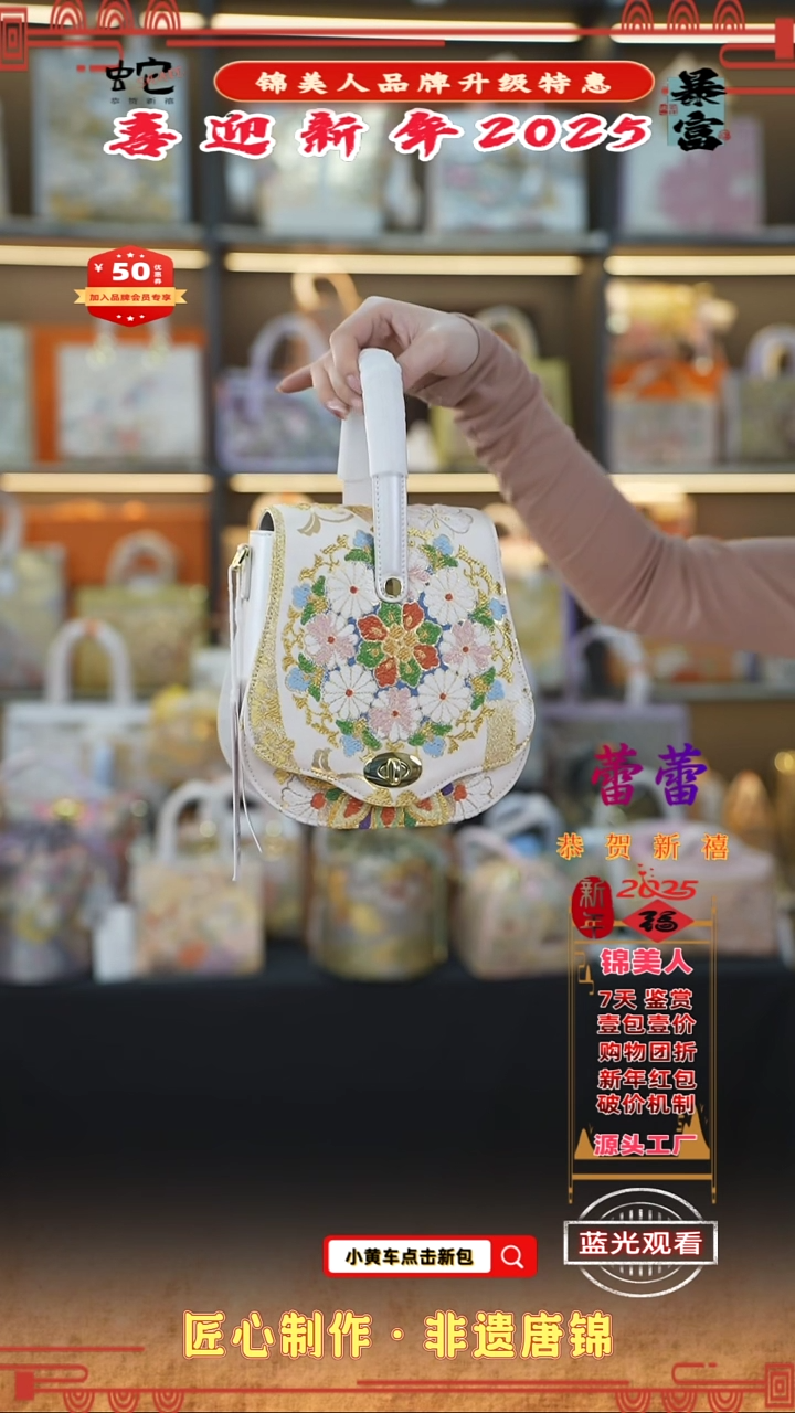 【闪购商品】织绣蕾蕾锦美人喜迎财神 琵琶包 45