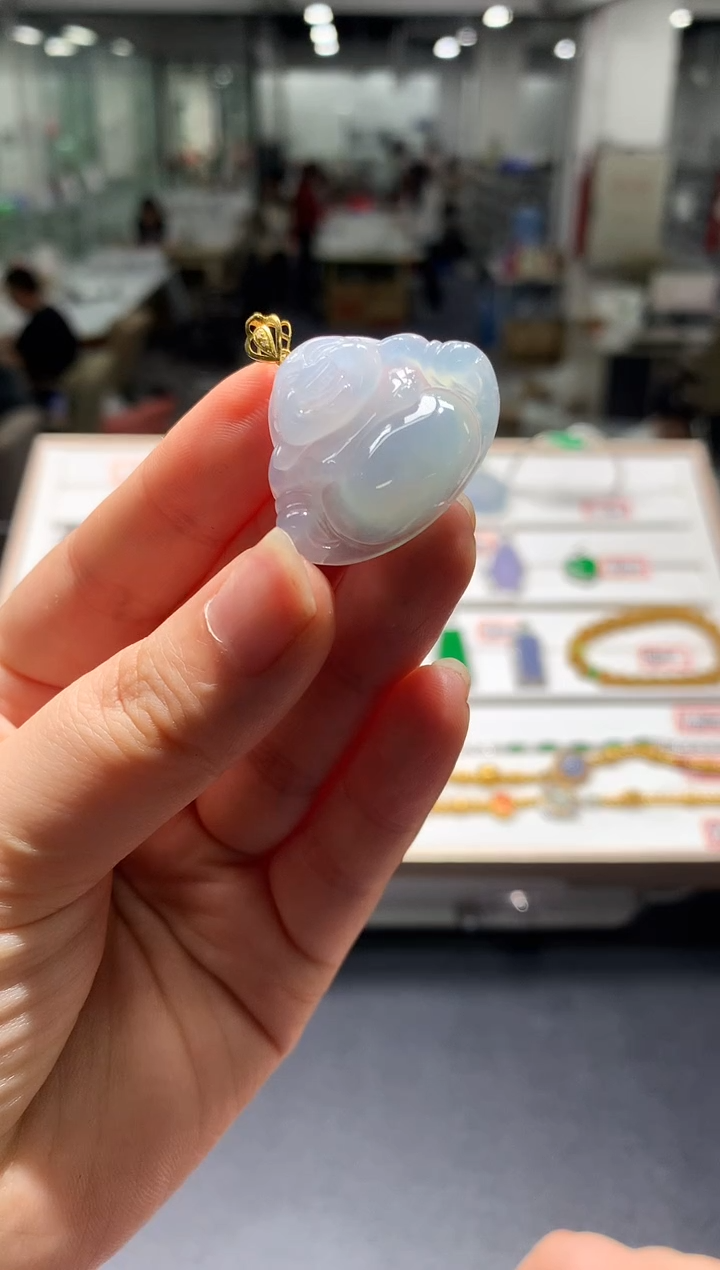 【闪购商品】翡翠18K金镶嵌吊坠(不含链)佛公|不退不换