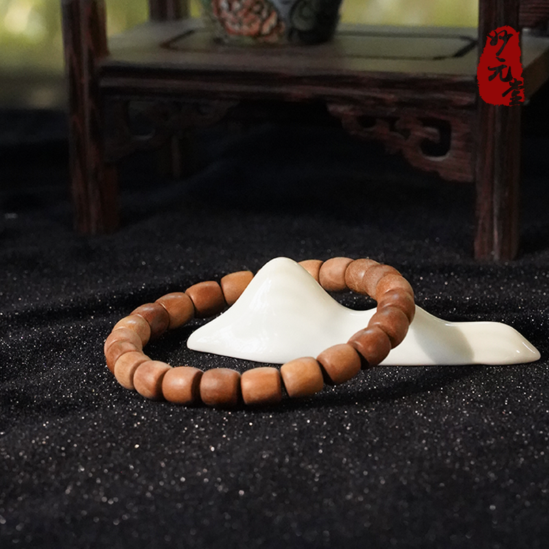 妙元堂印度老山檀桶珠单圈手串