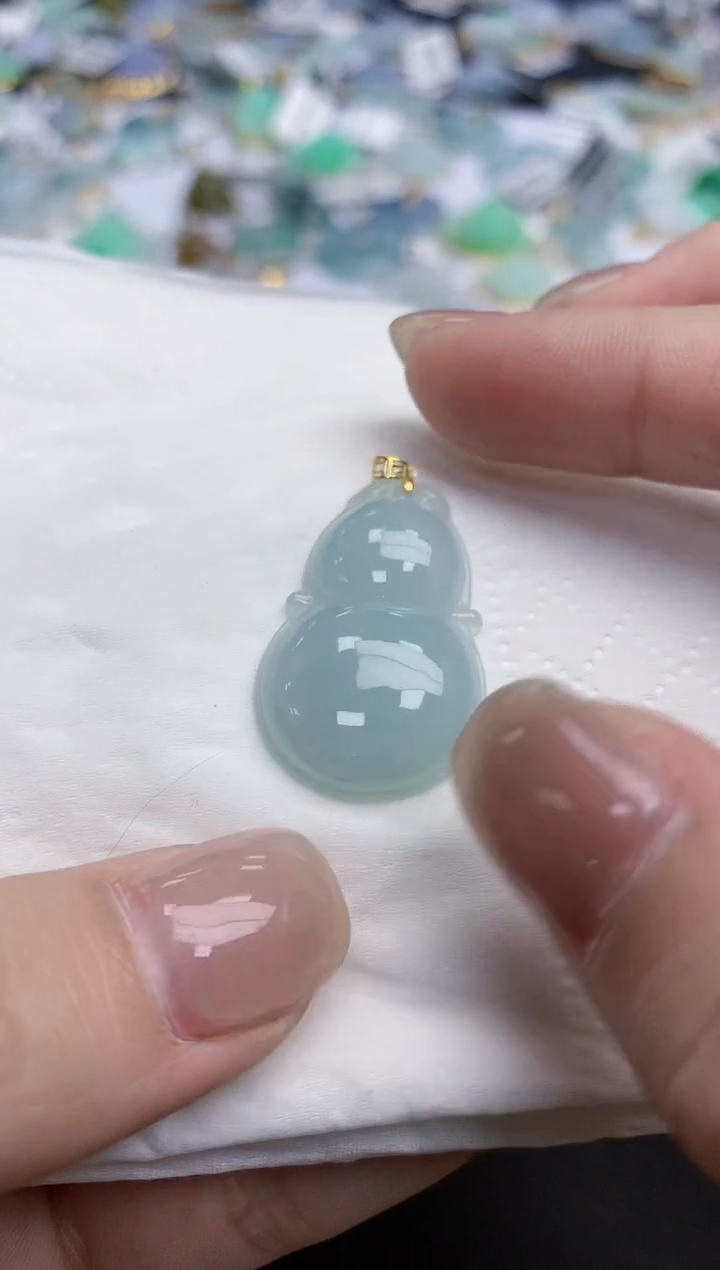 【闪购商品】翡翠颈饰18K金镶嵌天然缅甸翡翠A货