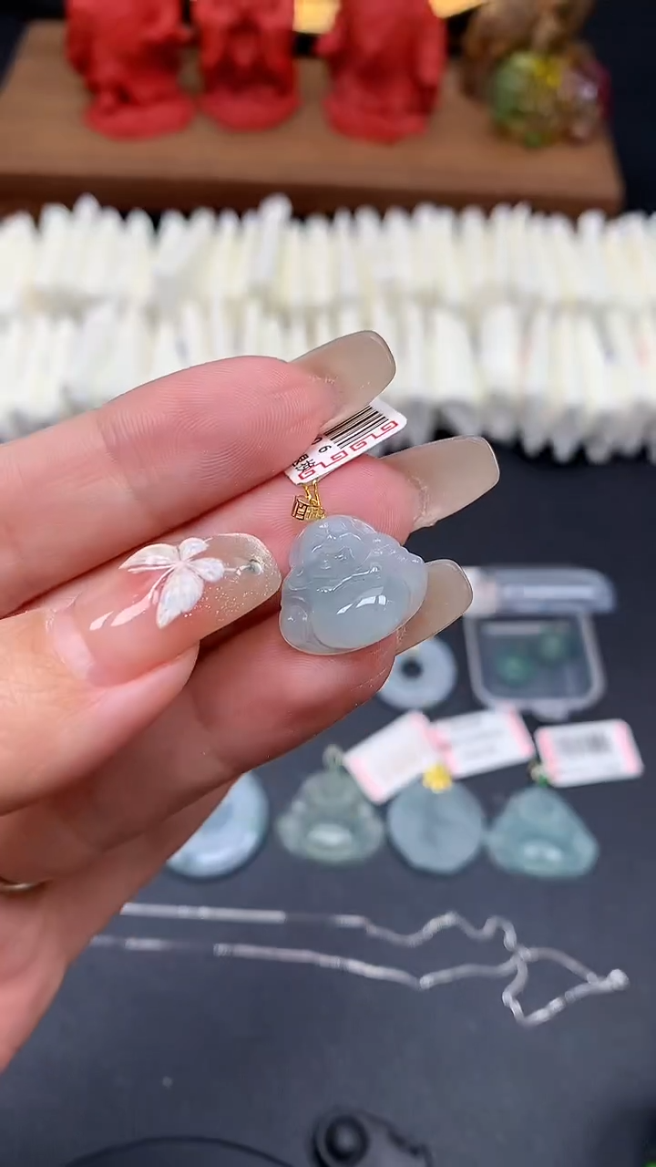 【闪购商品】翡翠吊坠(不含链)18K金镶嵌MS151126