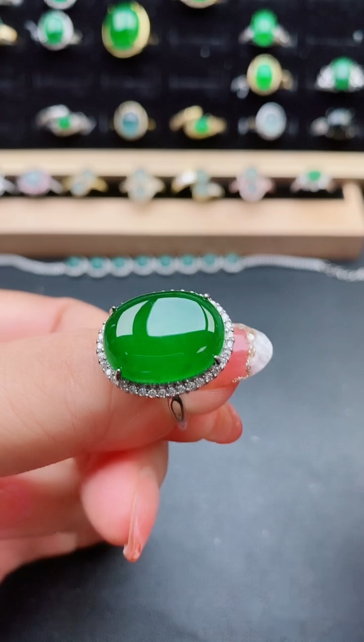 【闪购商品】翡翠戒指银S925镶嵌85080