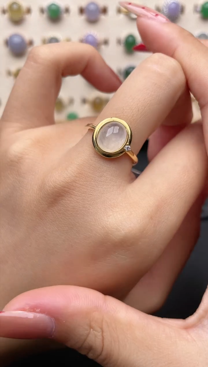 【闪购商品】翡翠戒指银S925镶嵌一物一证一礼盒