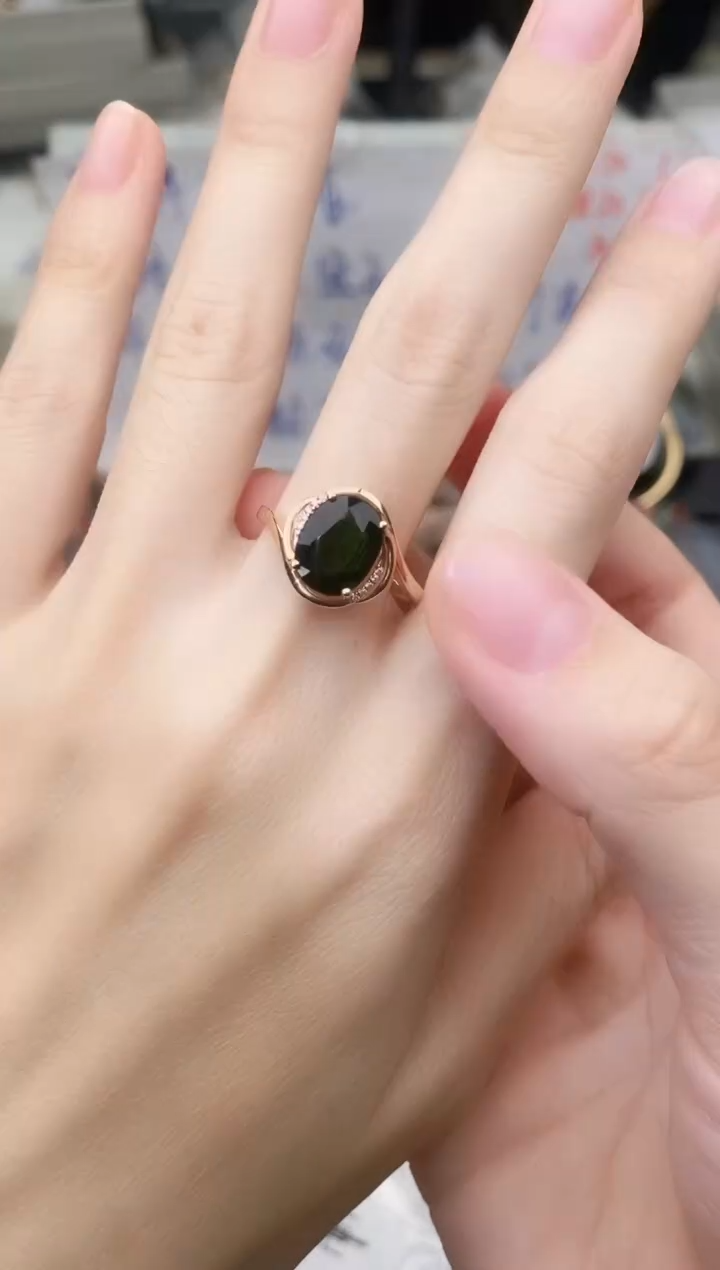 18K金镶嵌戒指碧玺--专柜--16