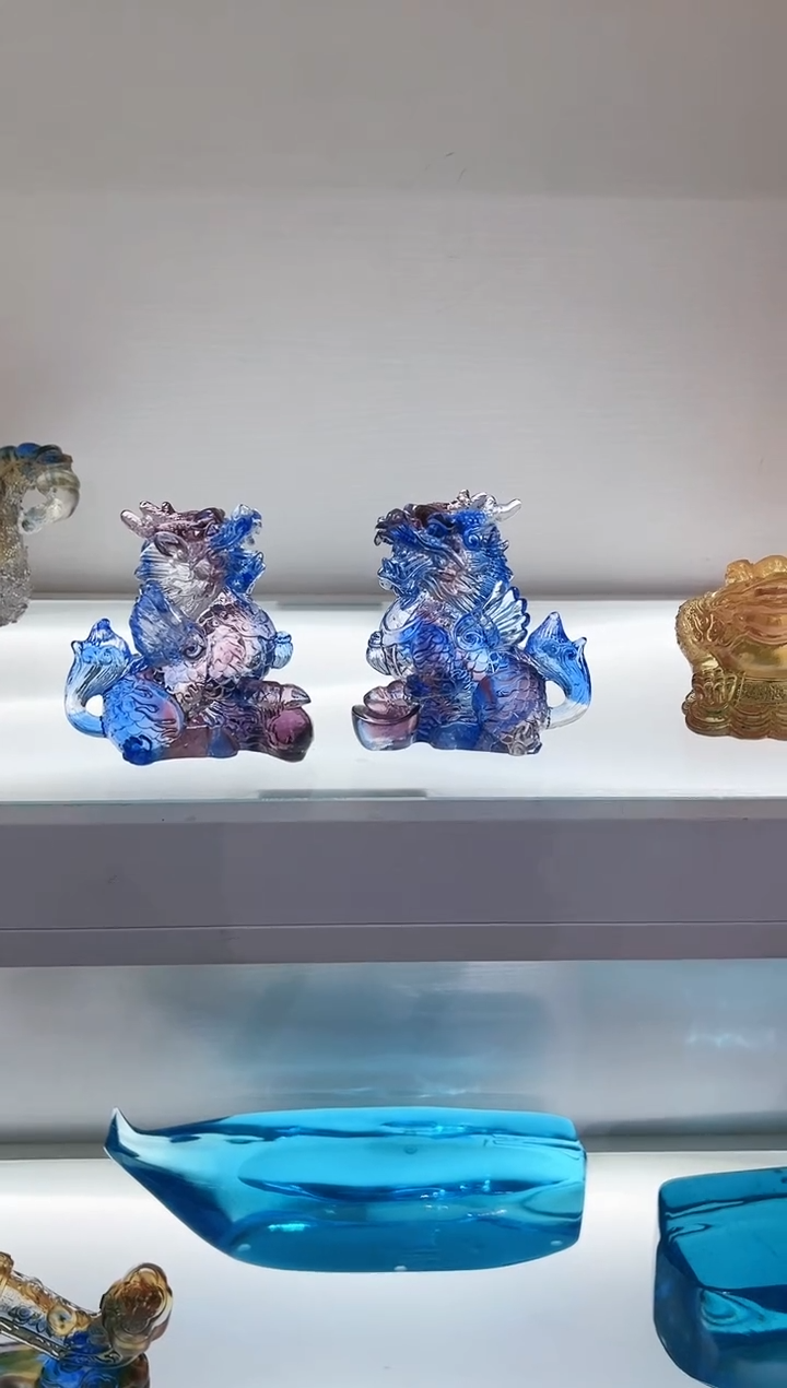 【闪购商品】茶宠古法琉璃麒麟一对