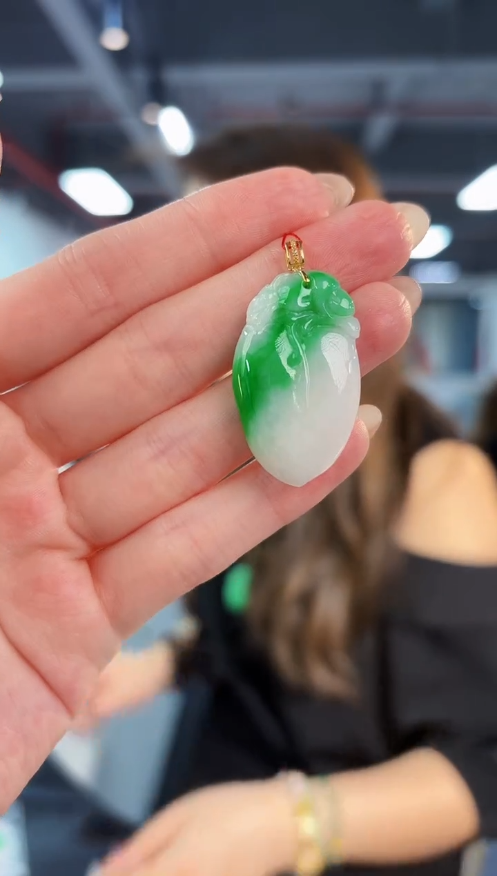 【闪购商品】翡翠颈饰18K金镶嵌缅料A货/支持复检/一件