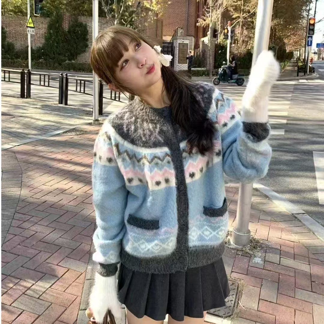 <001-045>针织衫毛衫网红时尚韩版百搭加厚秋冬圆领套头