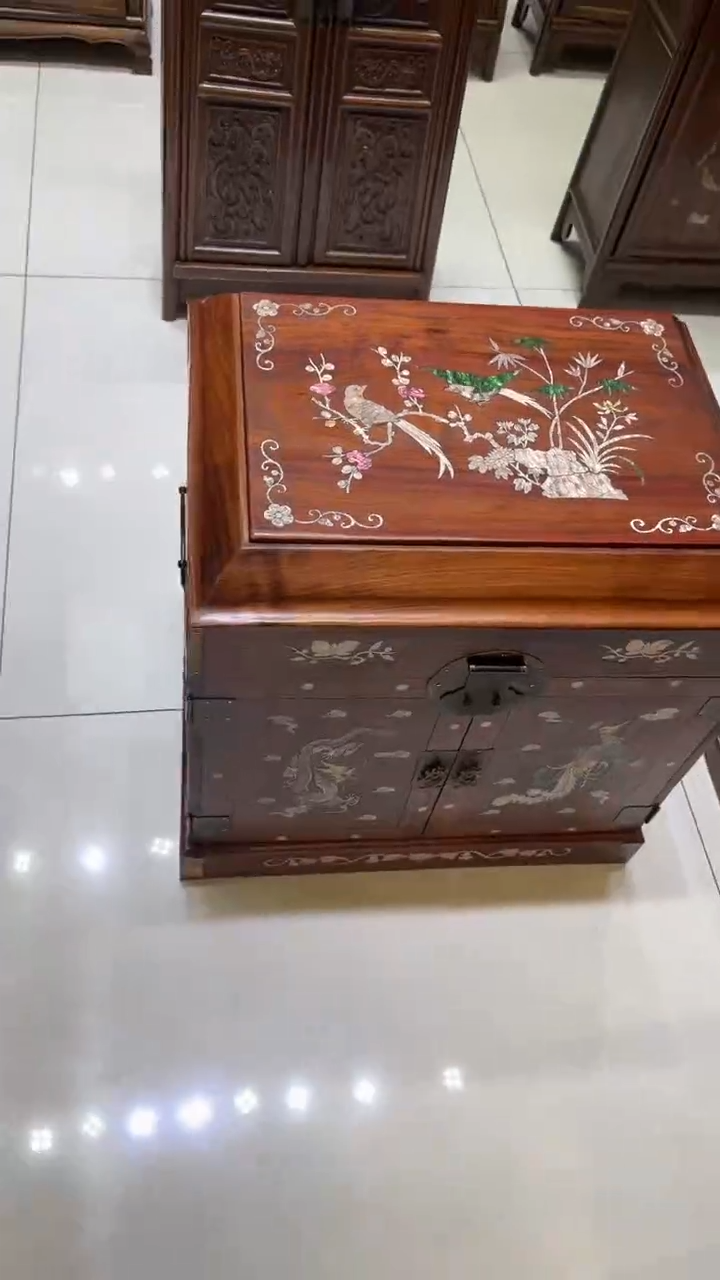 【闪购商品】木龙凤呈祥螺钿大官箱
