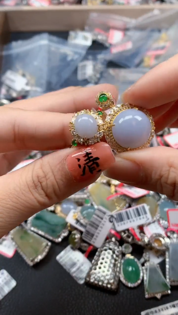 银S925镶嵌戒指翡翠天然A货缅甸翡翠