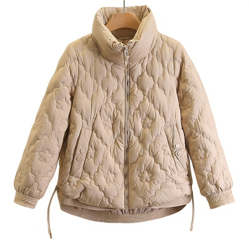 【开播福利】不规则立领宽松纯色百搭羽绒服#QYX48H008