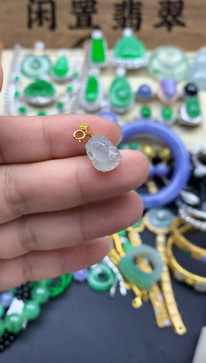 翡翠18K金镶嵌颈饰295-春日珠宝