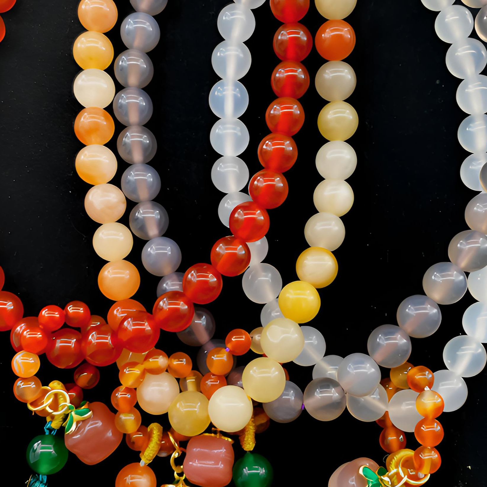 国风轻奢天然玛瑙百搭多宝金丝玉跑环