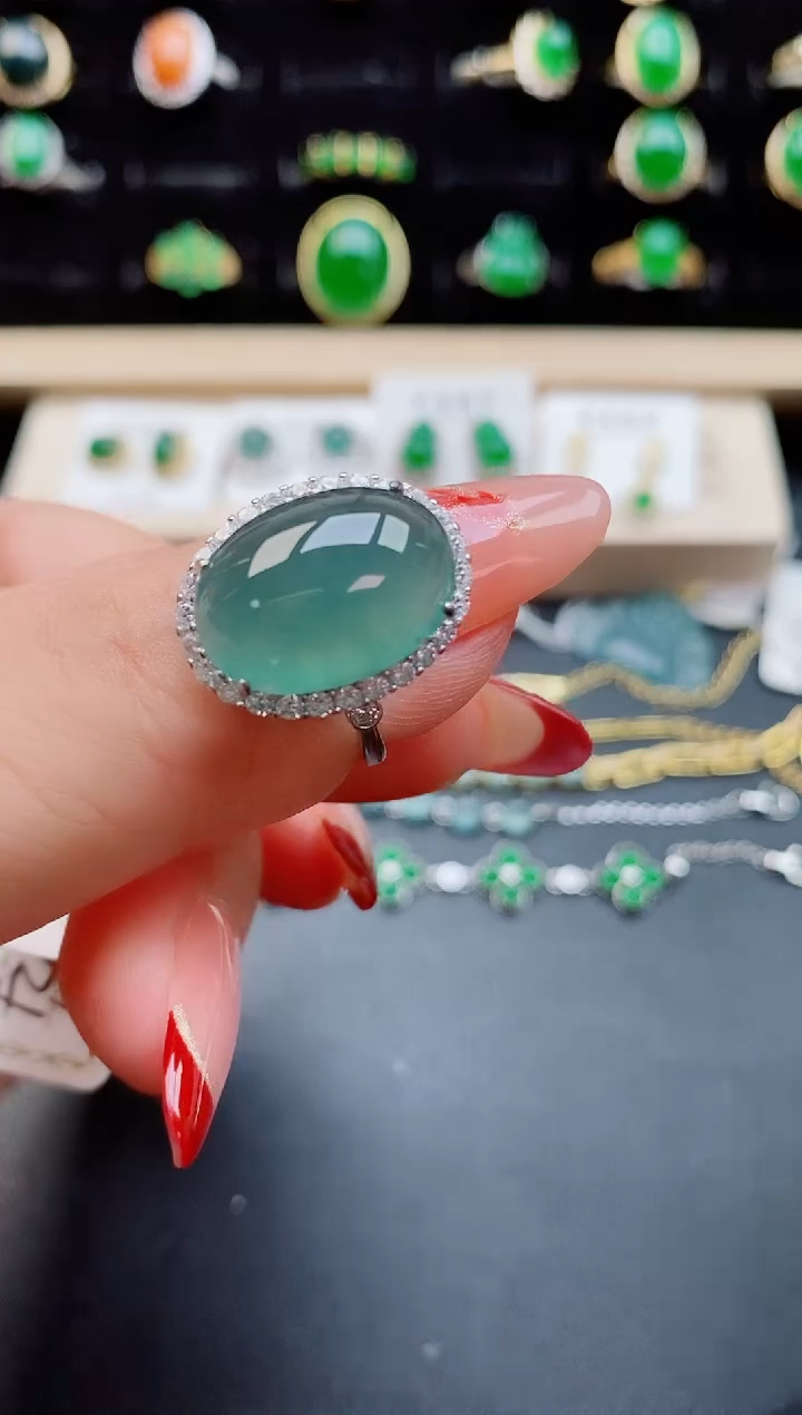 【闪购商品】翡翠戒指银S925镶嵌805050