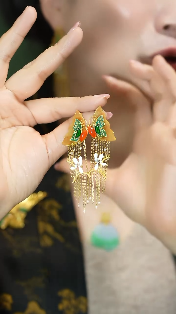 【闪购商品】翡翠耳饰银S925镶嵌支持48小时鉴赏多样性发货