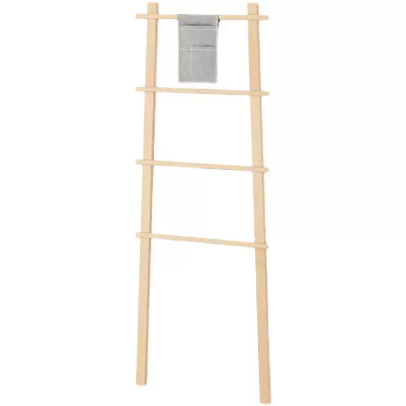 VILTO毛巾架桦木实木浴室落地置物架梯形浴巾架靠墙架567*25*1500
