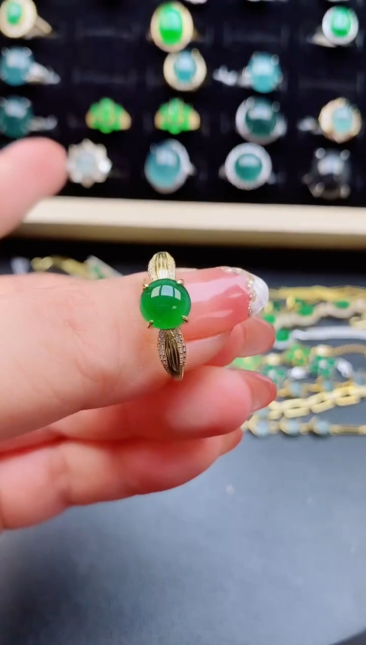 【闪购商品】翡翠戒指银S925镶嵌058550