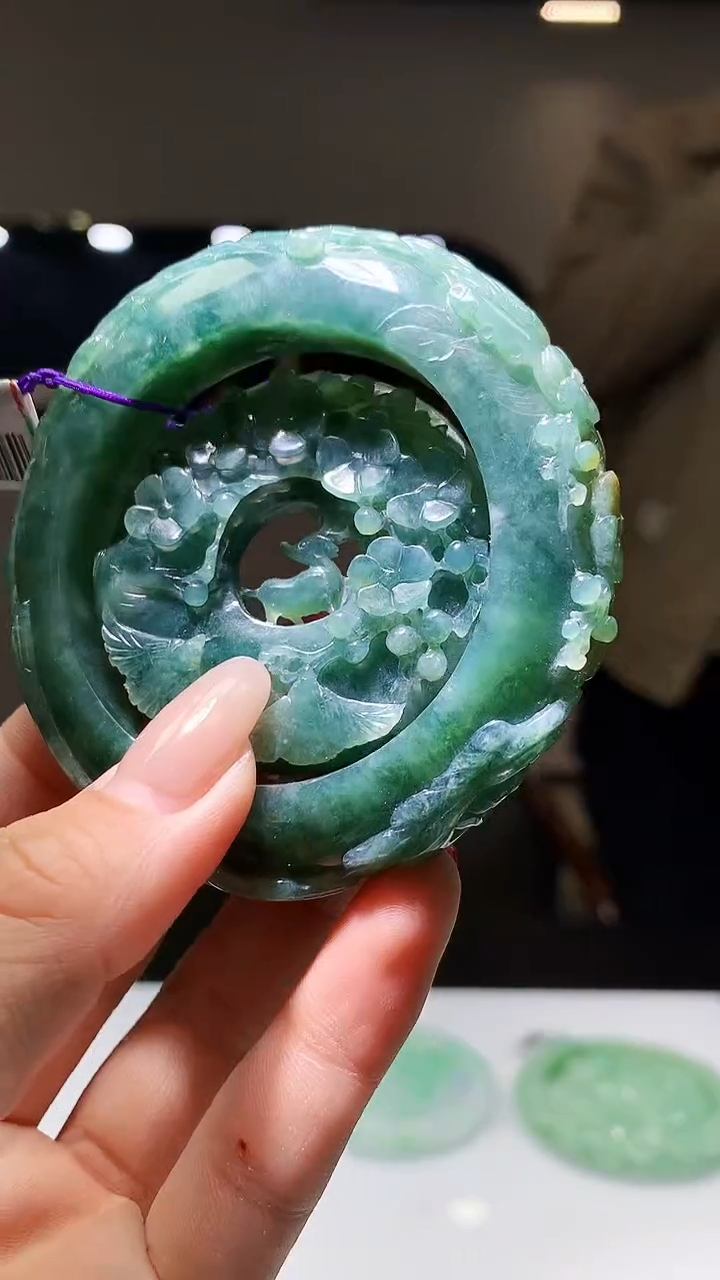 【闪购商品】定制翡翠未镶嵌1030hm-毛货套镯49