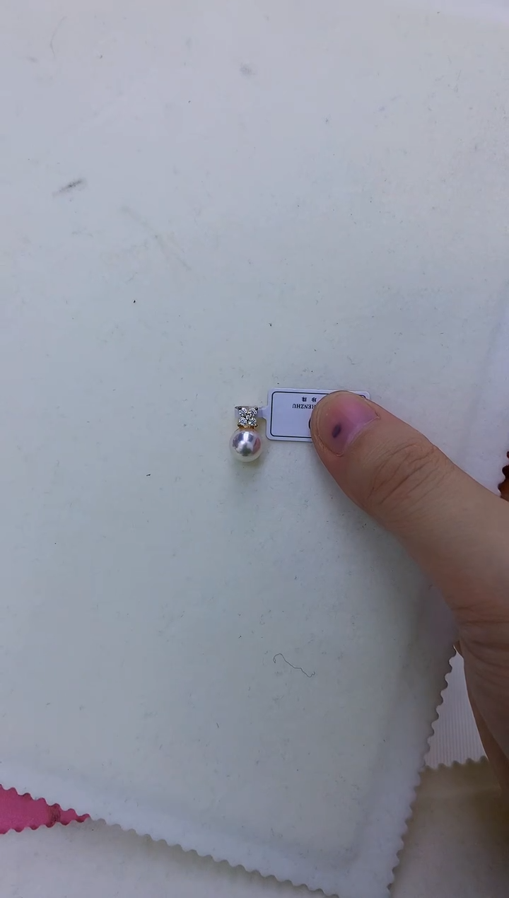 银S925镶嵌饰品海水珍珠设计款吊坠
