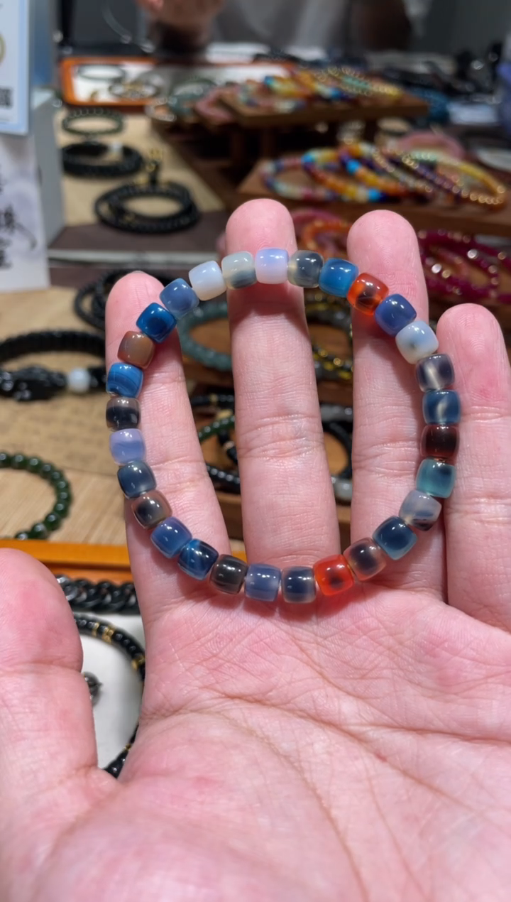 未镶嵌手串玛瑙/玉髓7mm直切糖心玛瑙手串