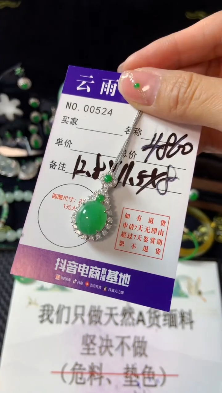 【闪购商品】翡翠颈饰银S925镶嵌翡翠