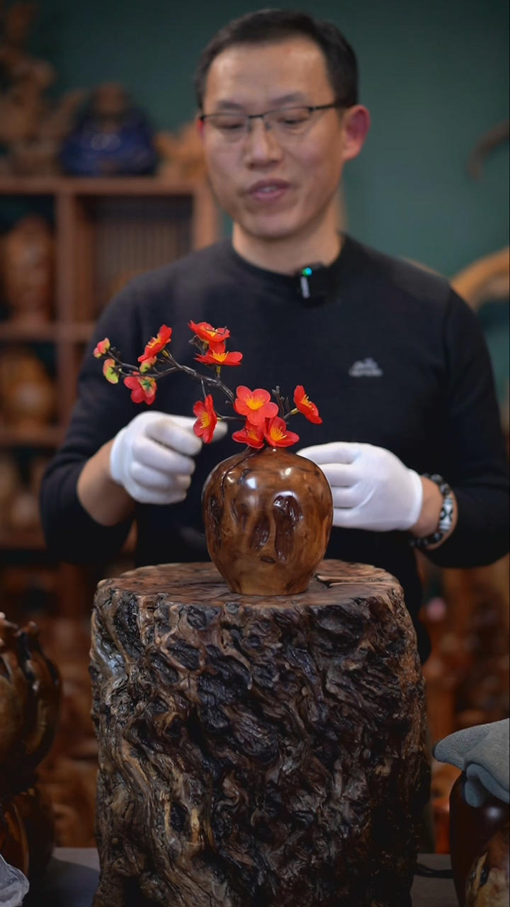 【闪购商品】枣木雷击枣木石榴瓶