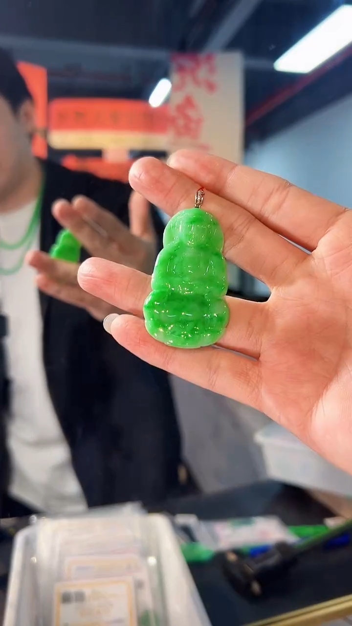 【闪购商品】翡翠颈饰18K金镶嵌缅料A货/支持复检/一件