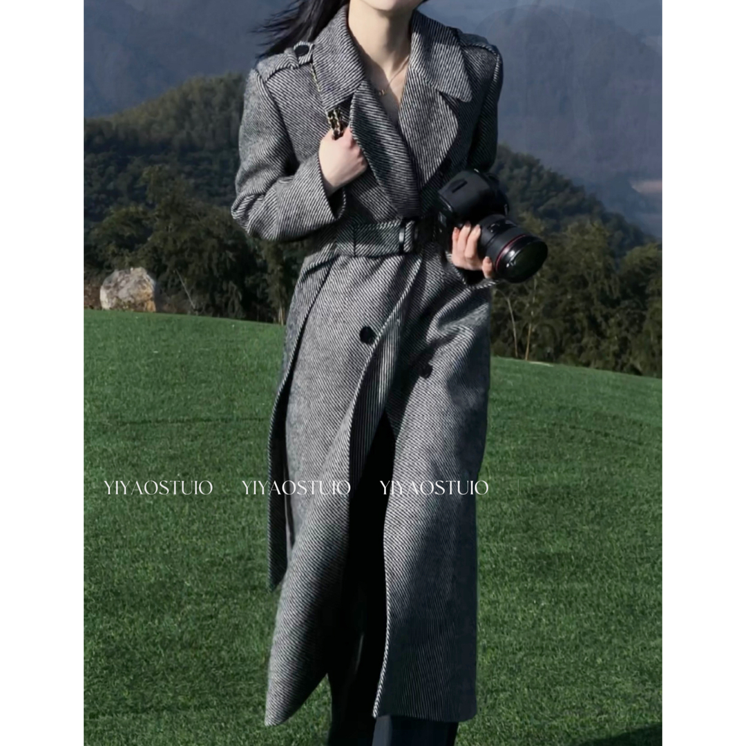 【亦瑶定制】法夜风情 秋冬高端轻奢气质时尚女款风衣大衣3DWYZ2728