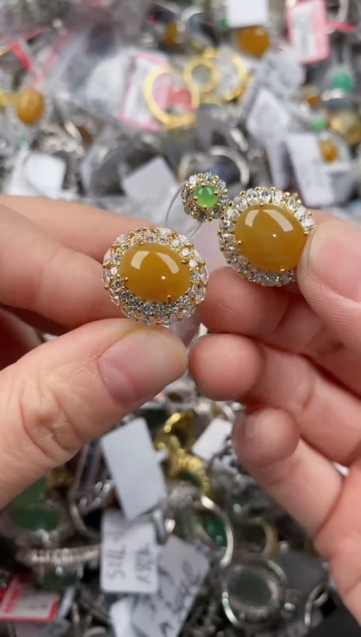 银S925镶嵌戒指翡翠222                      3