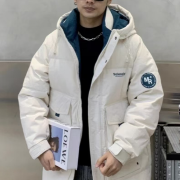 MR89876--【剪标】加厚情侣款户外连帽长款外套