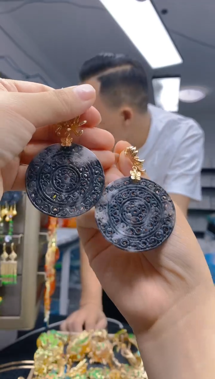 【闪购商品】翡翠耳饰合金0378翡翠耳钩