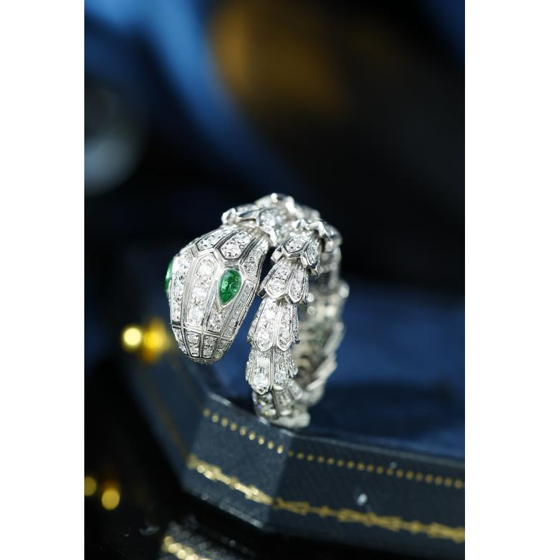 【钻石戒指】18k金满钻蟒蛇戒指DY(定制品质48小时鉴赏期)