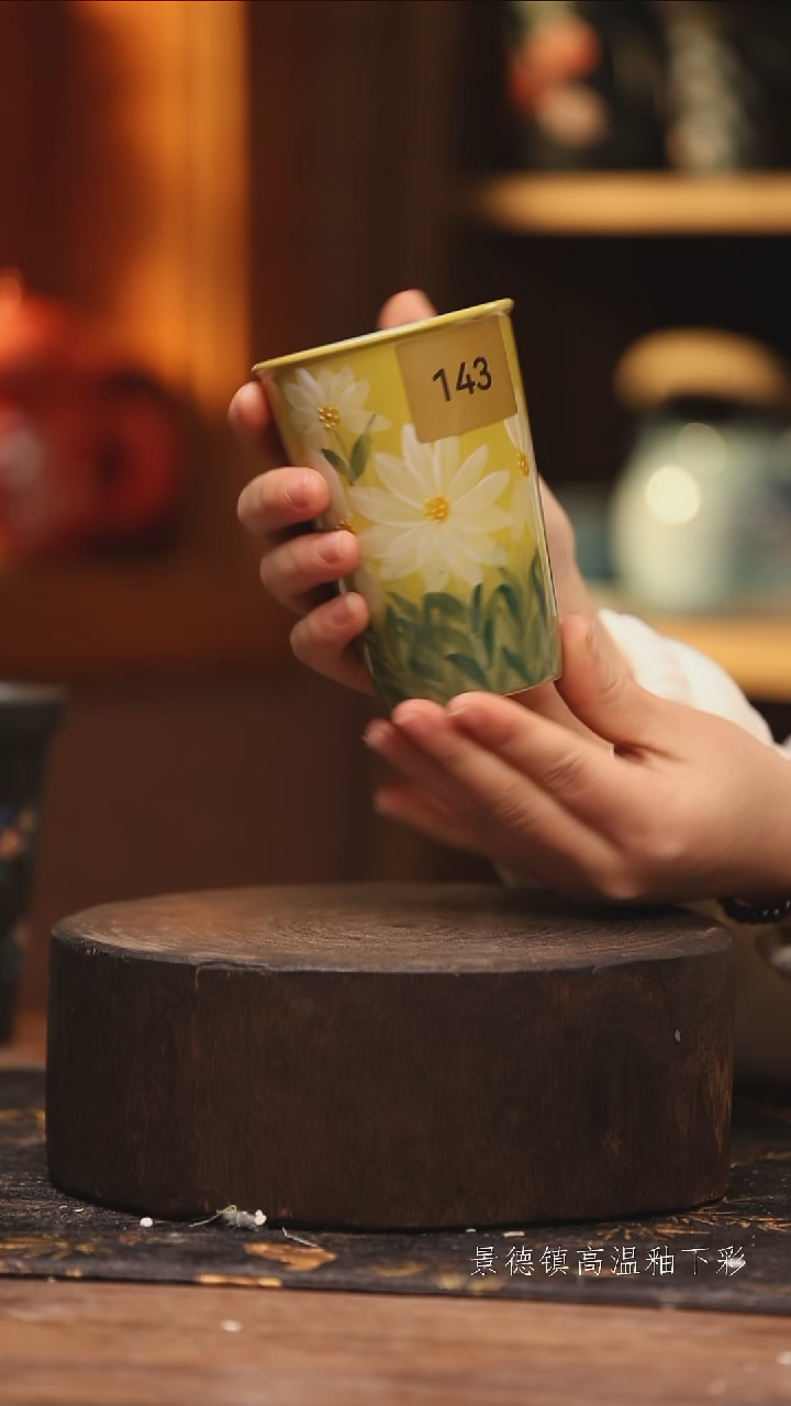陶瓷景德镇高温釉下手绘陶瓷@L143@