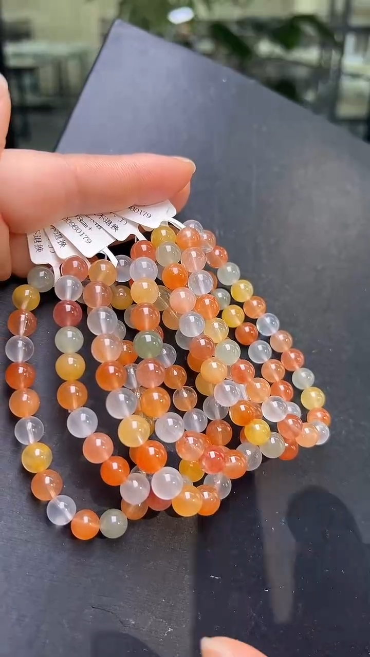 未镶嵌手串水晶多样性发一 彩兔毛手串8mm+  JP57009