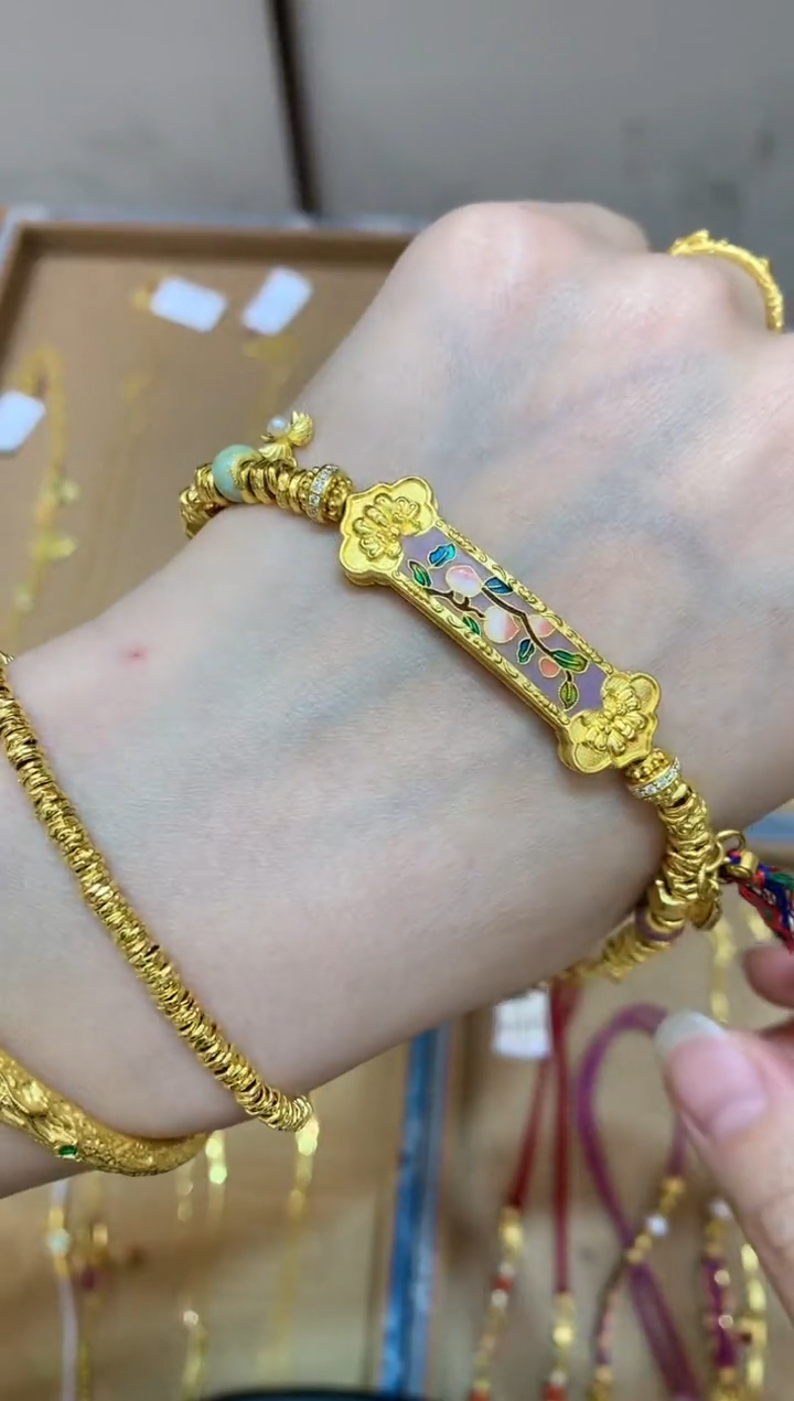 【闪购商品】定制足金手链W442|27523