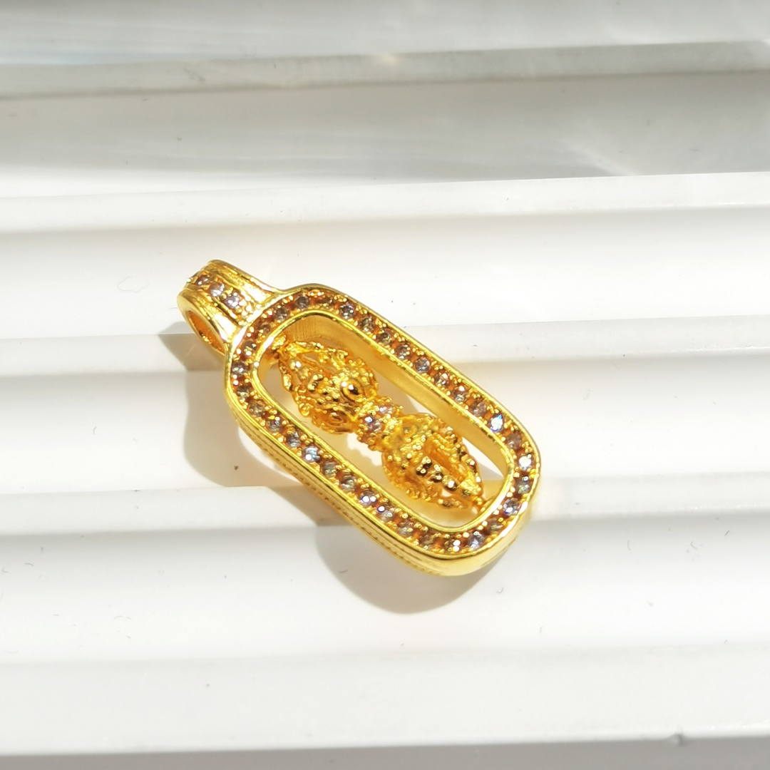 链子足银 经典z石金刚杵吊坠