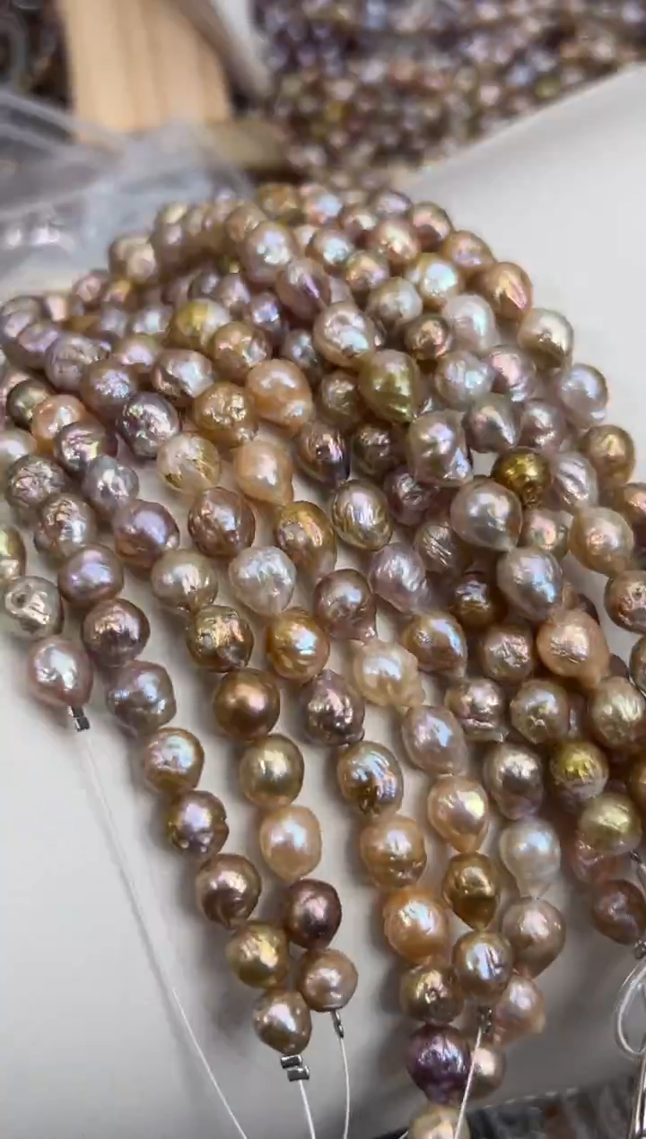 未镶嵌福利淡水珍珠巴洛克*强光珍珠项链（油画）多样性发一