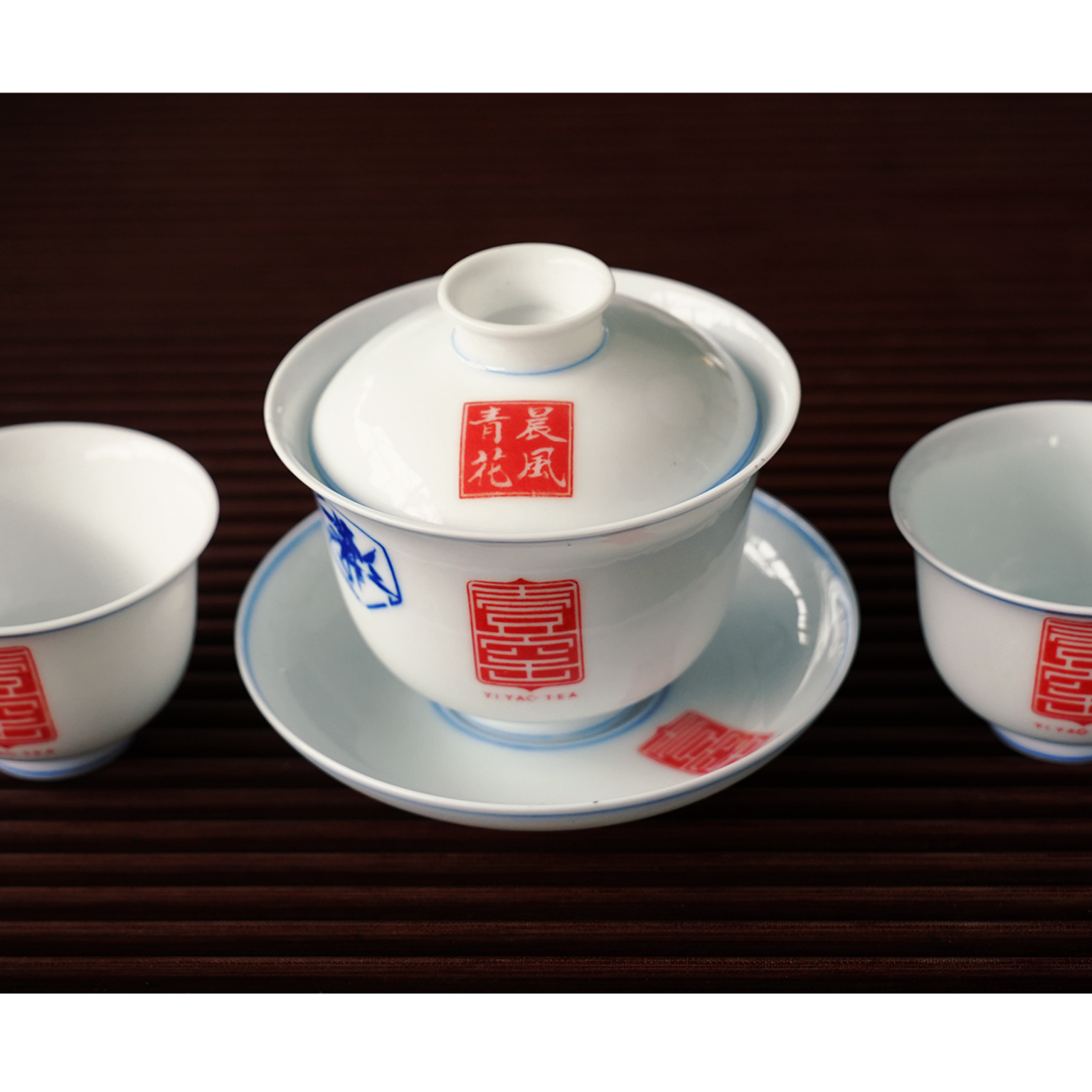 壹窑茶业景德镇铃铛三才盖碗套组