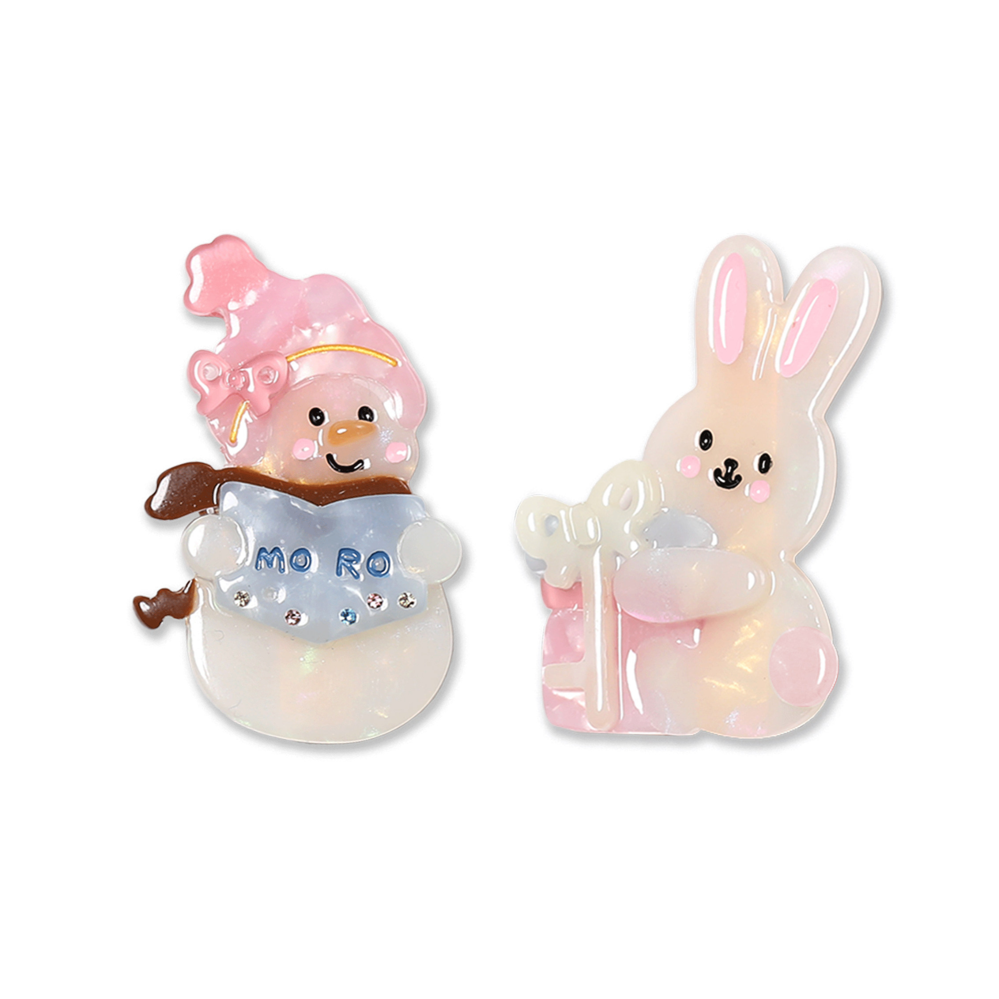 Moromoro* 双旦限定·圣诞礼物兔子/可爱书本雪人醋酸发夹