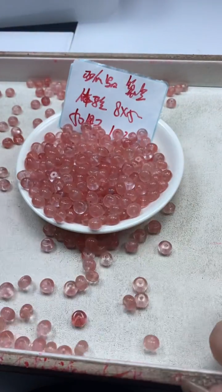 【闪购商品】水晶颈饰未镶嵌w539西瓜晶算盘8*5mm*50颗