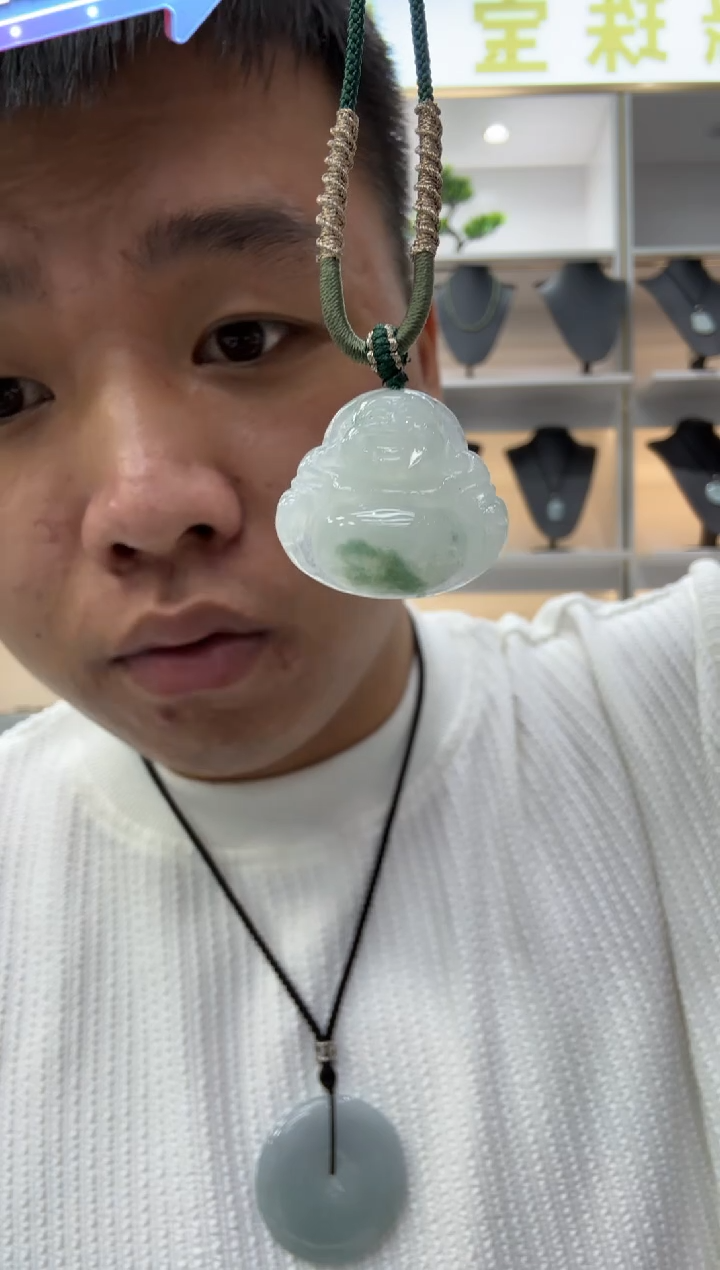 颈饰未镶嵌翡翠天然翡翠A货孤品一件