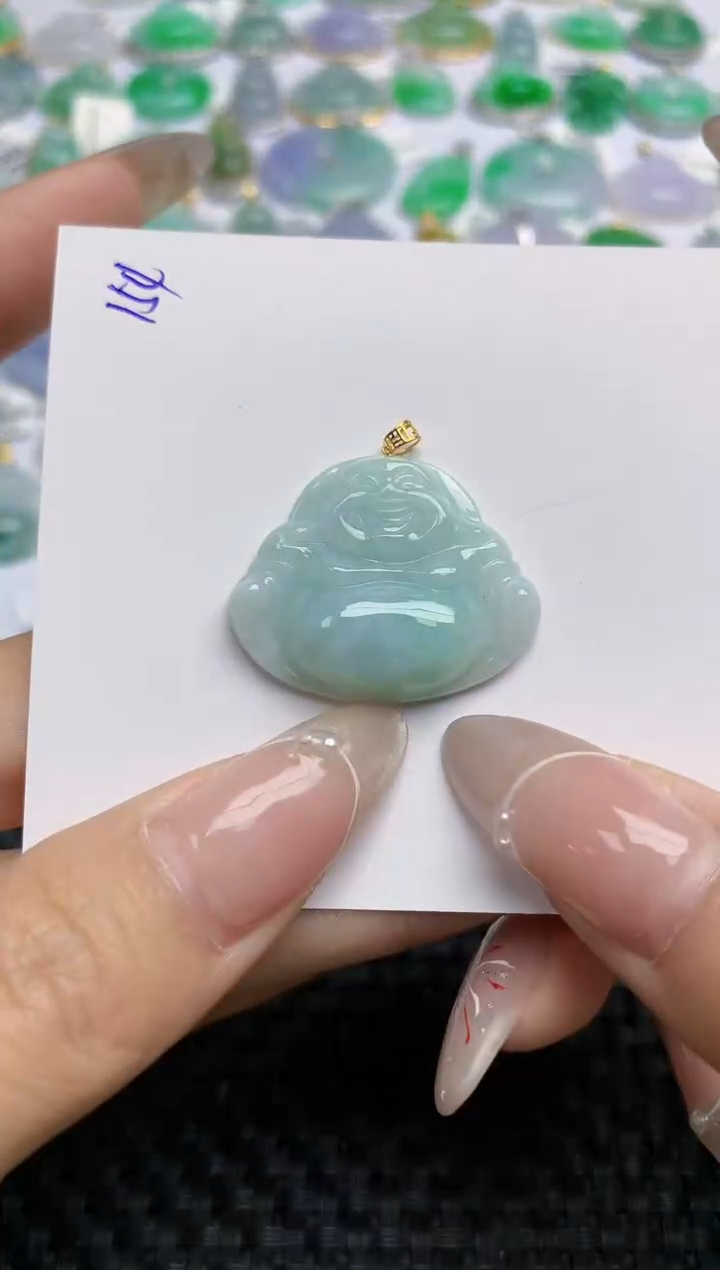 【闪购商品】翡翠颈饰18K金镶嵌天然翡翠A货