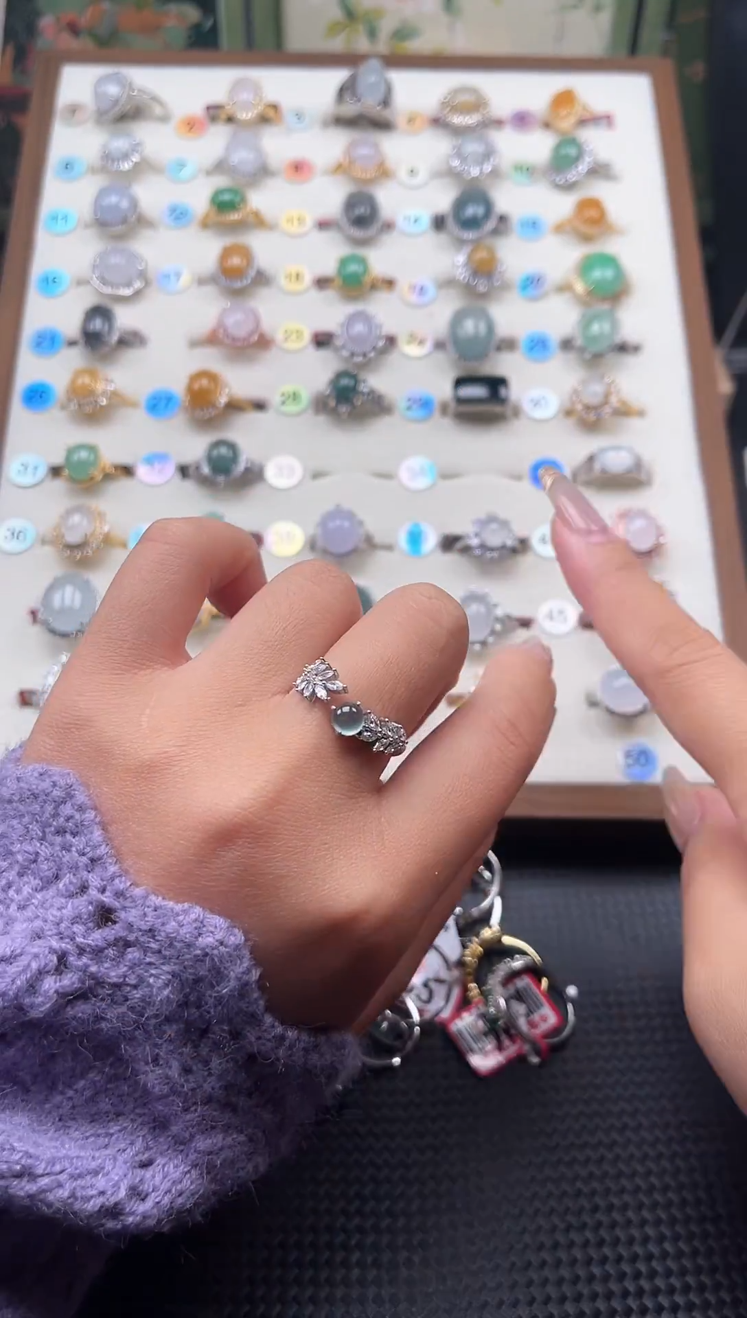 【闪购商品】翡翠戒指银S925镶嵌天然A货翡翠戒指