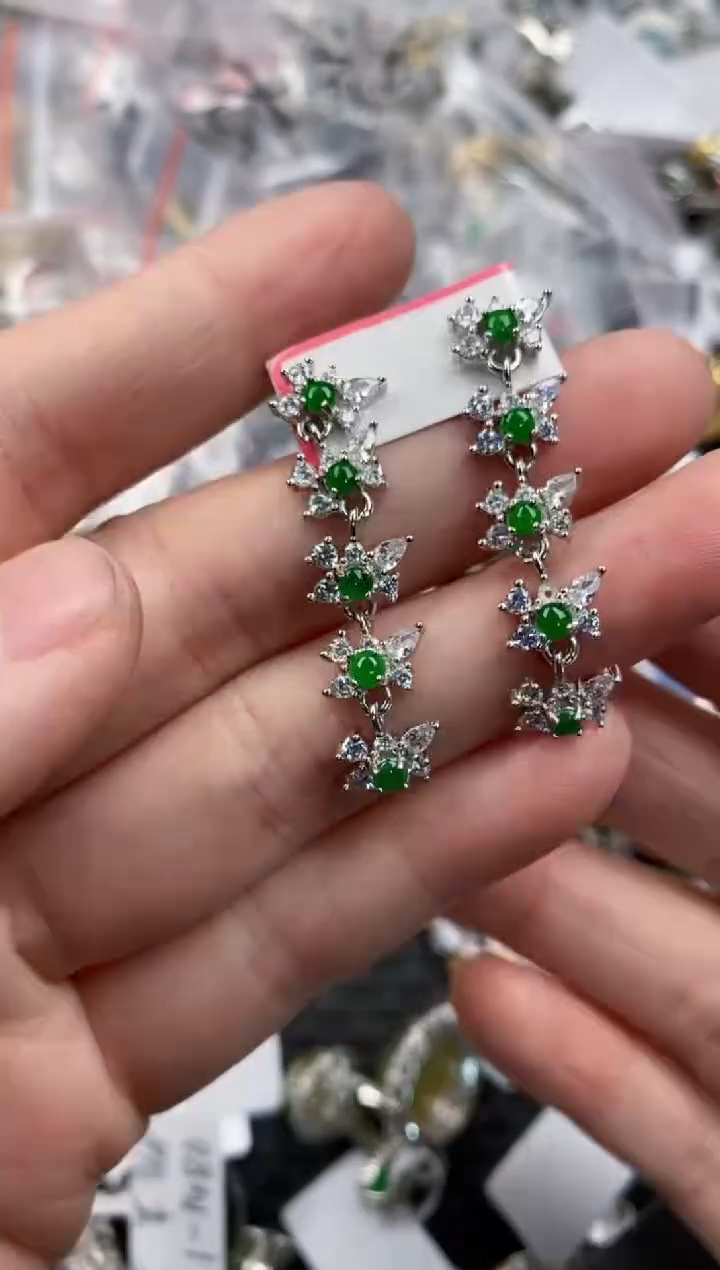 银S925镶嵌戒指翡翠222               10