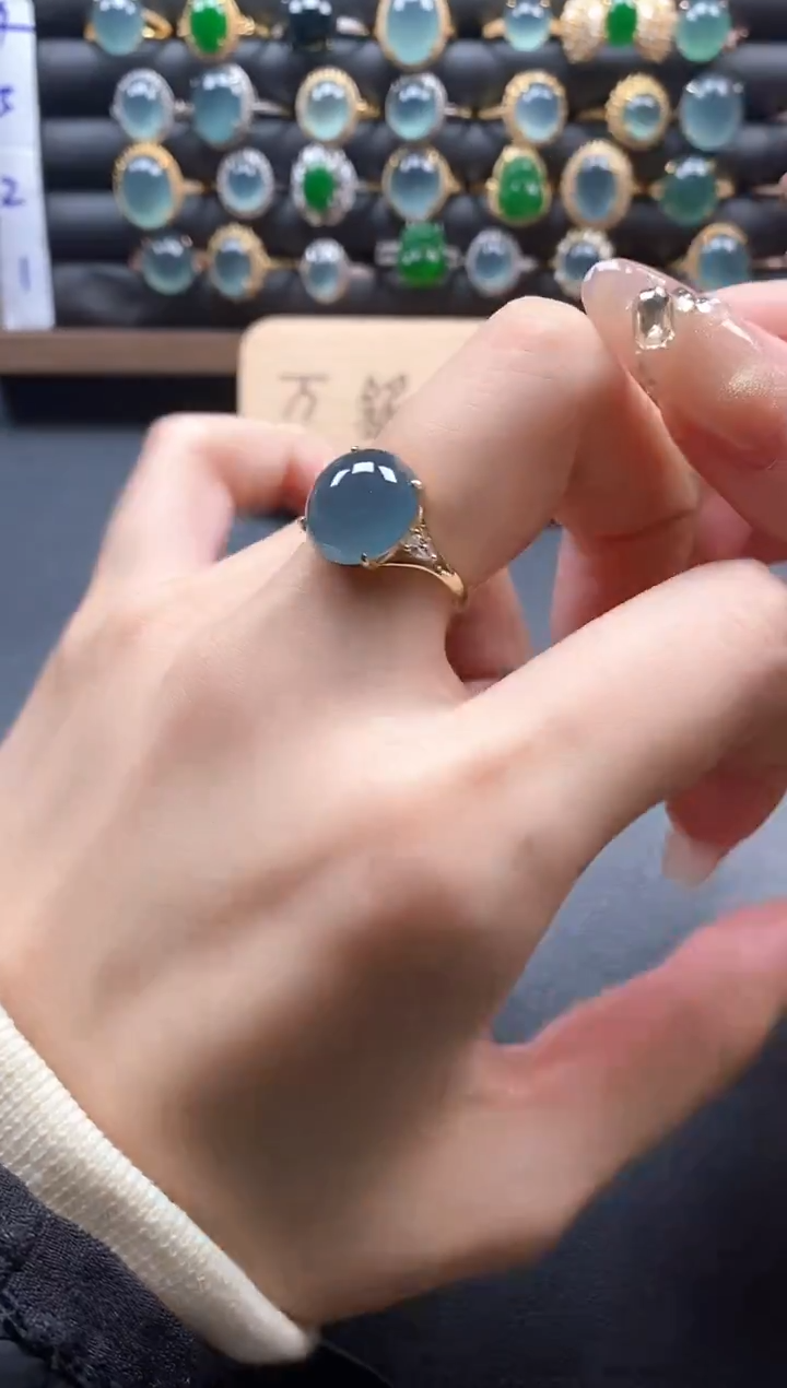 银S925镶嵌戒指翡翠51511