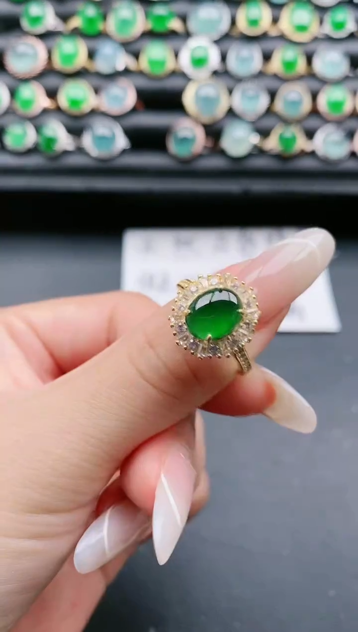【闪购商品】翡翠戒指银S925镶嵌111111111