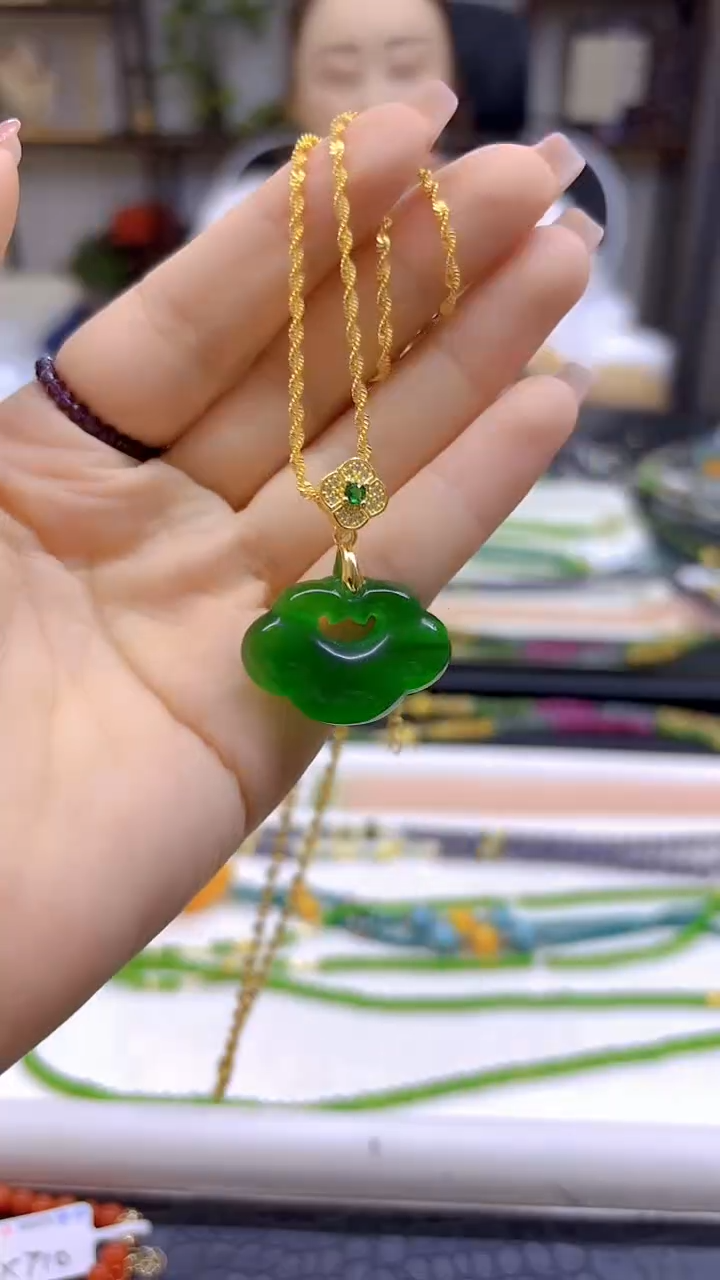 银S925镀金镶嵌吊坠(赠链)碧玺猫眼DIY款D277