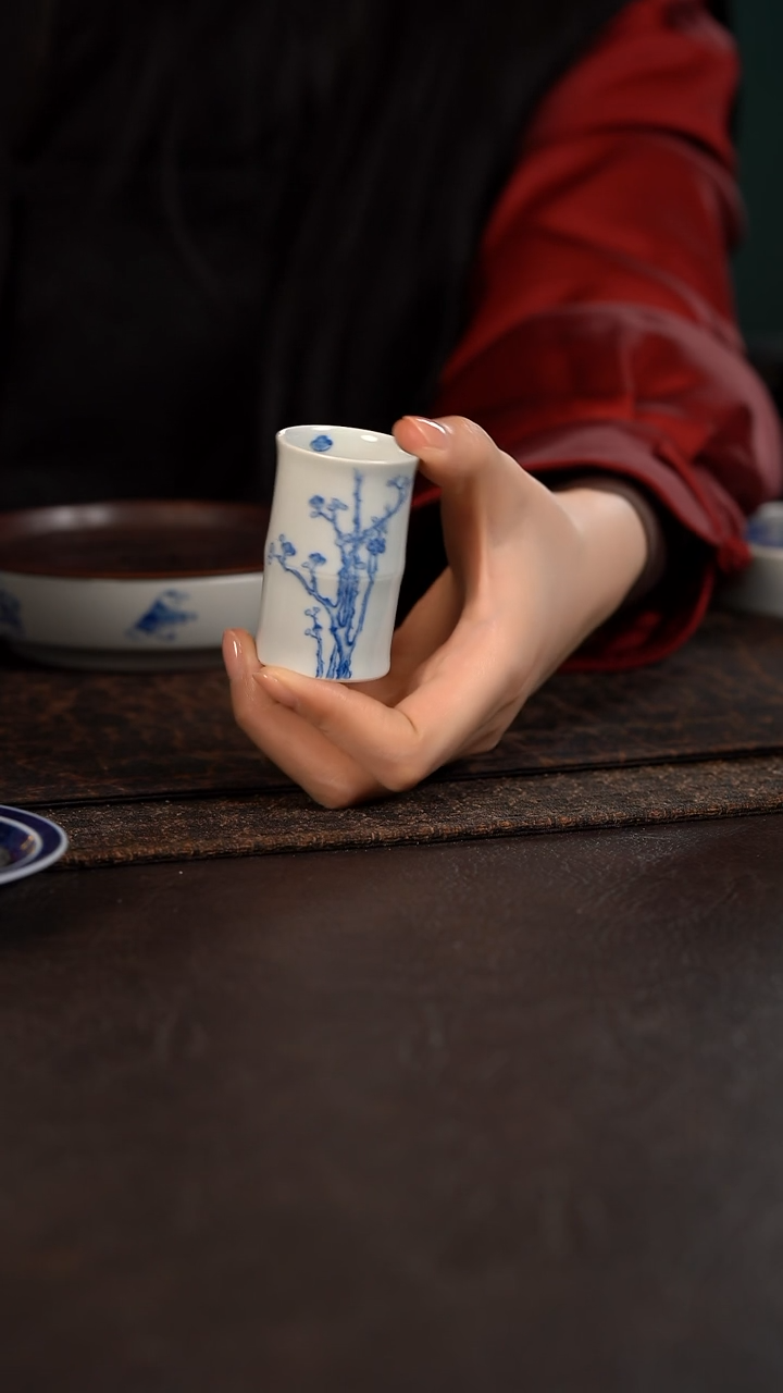 【闪购商品】杯聚澜堂梅花高竹节杯